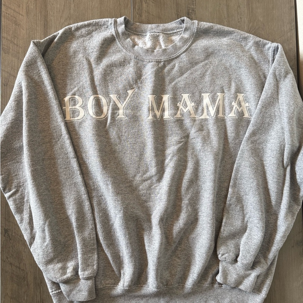 Gray 'Boy Mama' Sweater